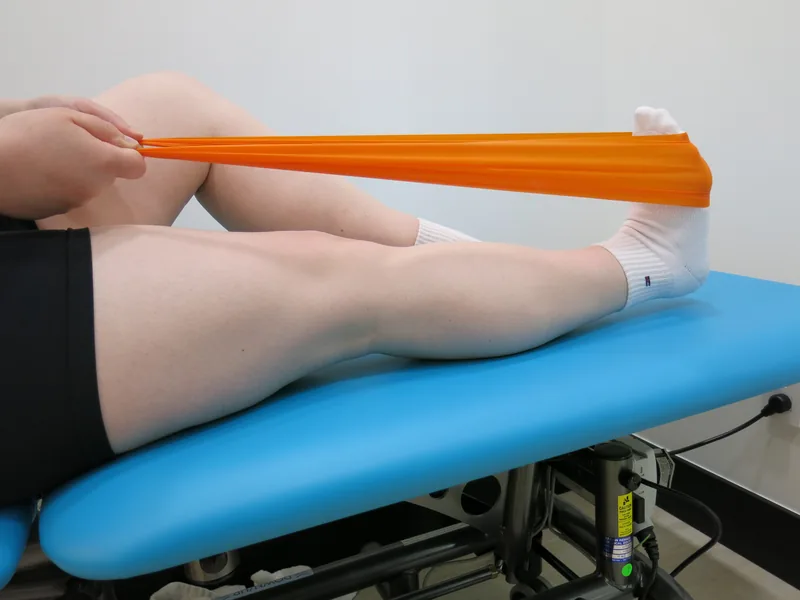 Guided ankle rehabilitation exercise for a workplace injury at Interlink Physiotherapy Ancaster